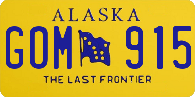 AK license plate GOM915