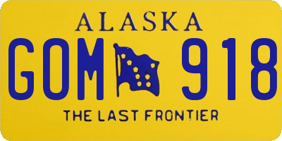 AK license plate GOM918