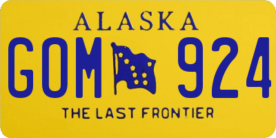 AK license plate GOM924