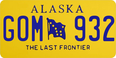 AK license plate GOM932