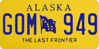 AK license plate GOM949