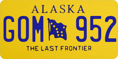 AK license plate GOM952