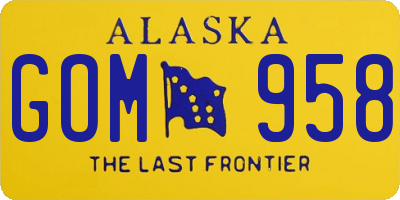 AK license plate GOM958