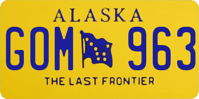 AK license plate GOM963