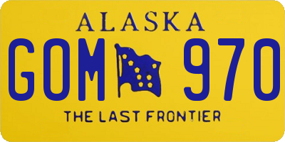 AK license plate GOM970
