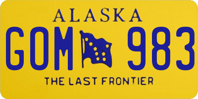 AK license plate GOM983