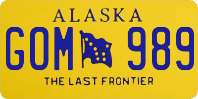 AK license plate GOM989