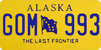 AK license plate GOM993