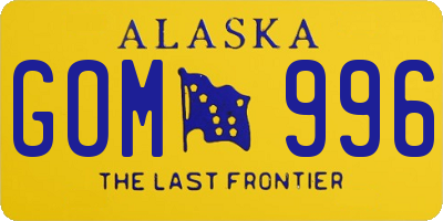 AK license plate GOM996