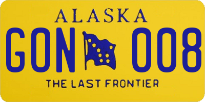 AK license plate GON008