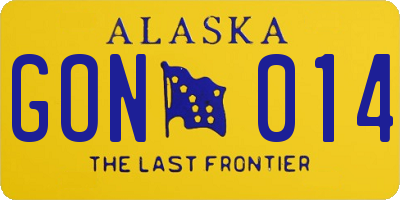 AK license plate GON014