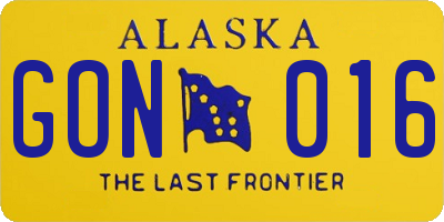 AK license plate GON016