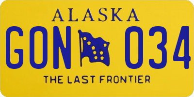 AK license plate GON034