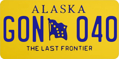 AK license plate GON040