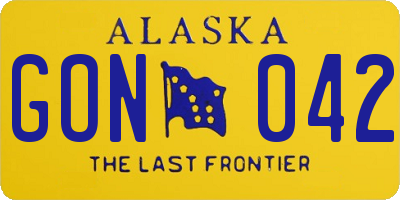 AK license plate GON042