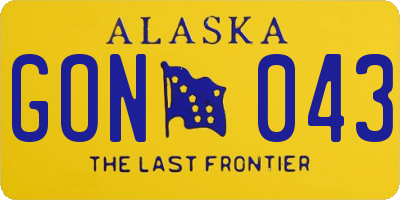 AK license plate GON043