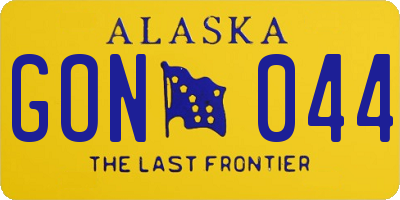 AK license plate GON044