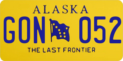 AK license plate GON052