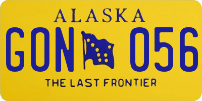 AK license plate GON056