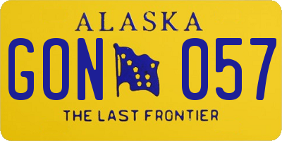 AK license plate GON057