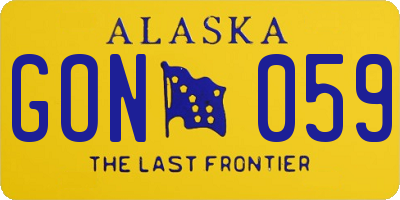 AK license plate GON059