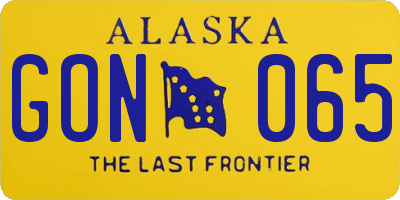 AK license plate GON065