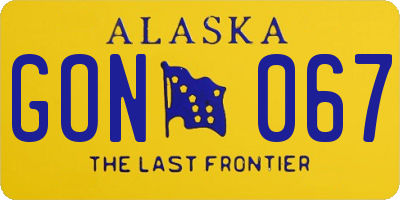 AK license plate GON067