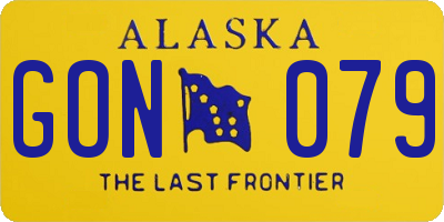 AK license plate GON079