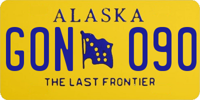 AK license plate GON090