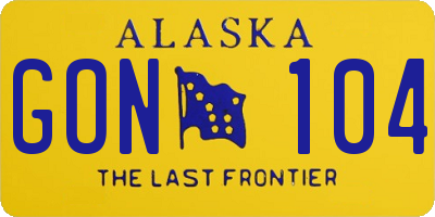 AK license plate GON104