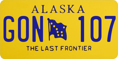 AK license plate GON107