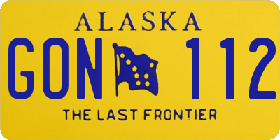 AK license plate GON112