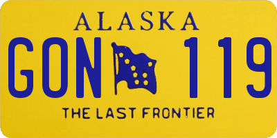 AK license plate GON119