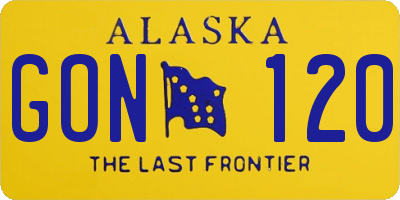 AK license plate GON120