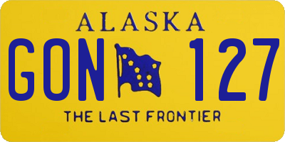 AK license plate GON127