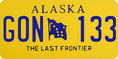 AK license plate GON133