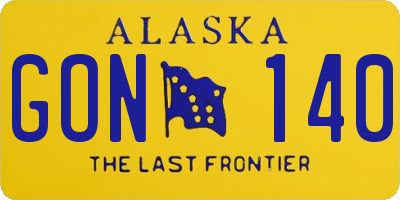 AK license plate GON140