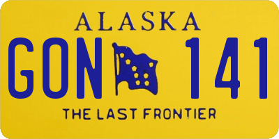 AK license plate GON141