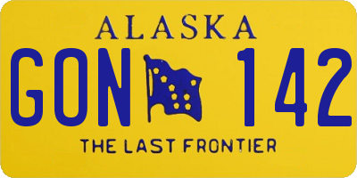 AK license plate GON142