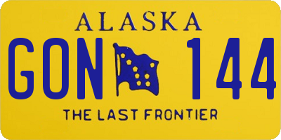 AK license plate GON144