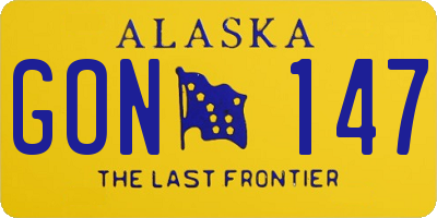 AK license plate GON147