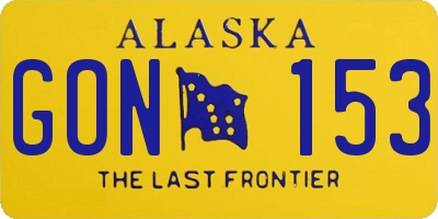 AK license plate GON153