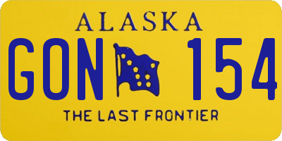 AK license plate GON154