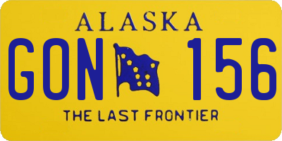 AK license plate GON156