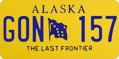 AK license plate GON157