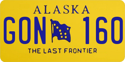 AK license plate GON160