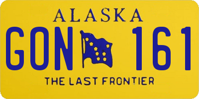 AK license plate GON161