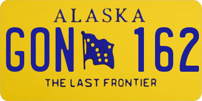 AK license plate GON162