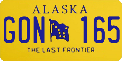 AK license plate GON165