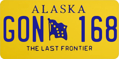 AK license plate GON168